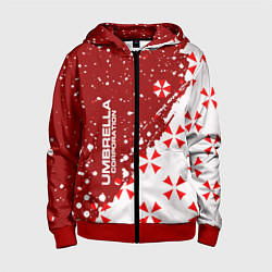 Толстовка на молнии детская Resident Evil Umbrella Corporation паттерн, цвет: 3D-красный