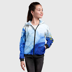 Толстовка на молнии детская Watercolor texture with gold, цвет: 3D-черный — фото 2