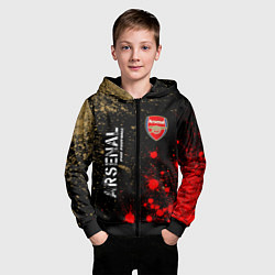 Толстовка на молнии детская АРСЕНАЛ Arsenal Pro Football Краска, цвет: 3D-черный — фото 2