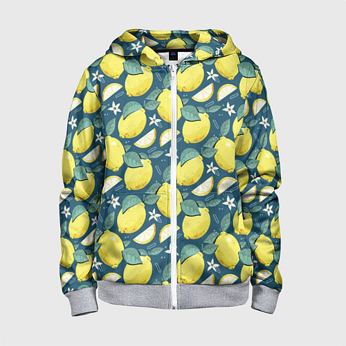 Детская толстовка на молнии Cute lemon pattern / 3D-Меланж – фото 1