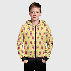 Толстовка на молнии детская Обезьянка на грибе, цвет: 3D-черный — фото 2