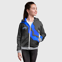 Толстовка на молнии детская SUBARU - СУБАРУ ТЕХНОЛОГИЧЕСКАЯ БРОНЯ, цвет: 3D-меланж — фото 2