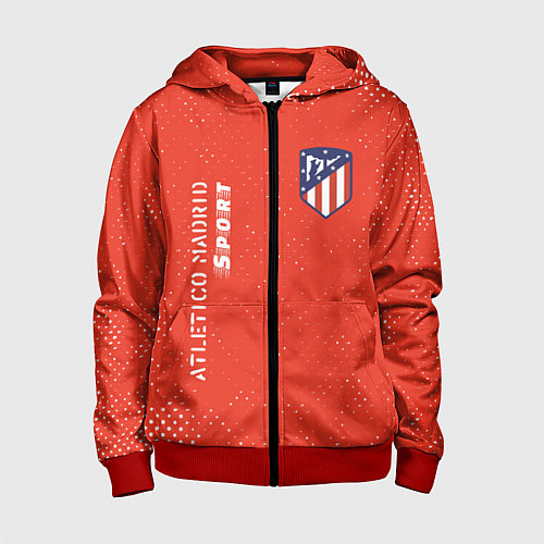 Детская толстовка на молнии АТЛЕТИКО Atletico Madrid Sport Гранж / 3D-Красный – фото 1