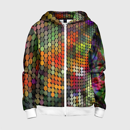 Детская толстовка на молнии Диско шар / 3D-Белый – фото 1