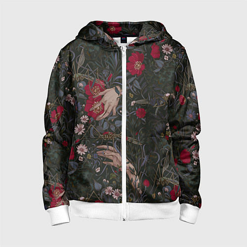 Детская толстовка на молнии Ботаника / 3D-Белый – фото 1