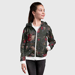 Толстовка на молнии детская Ботаника, цвет: 3D-белый — фото 2