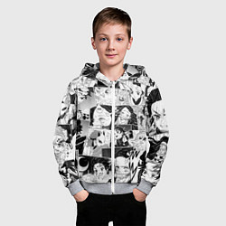 Толстовка на молнии детская Клинок рассекающий демонов паттерн, цвет: 3D-меланж — фото 2