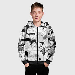 Толстовка на молнии детская Моб психо 100 паттерн, цвет: 3D-черный — фото 2