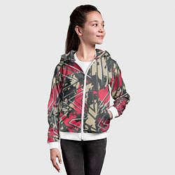 Толстовка на молнии детская Камуфляжный паттерн, цвет: 3D-белый — фото 2