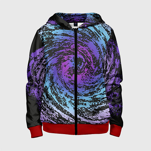 Детская толстовка на молнии Галактика Неон / 3D-Красный – фото 1