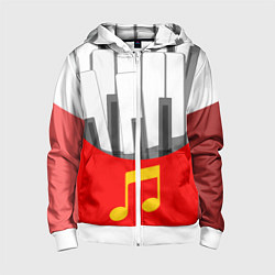 Детская толстовка на молнии Клавиши фортепиано как картошка фри