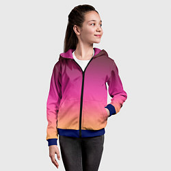 Толстовка на молнии детская Оранжево-пурпурный градиент, цвет: 3D-синий — фото 2