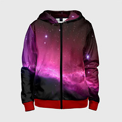 Толстовка на молнии детская Night Nebula, цвет: 3D-красный
