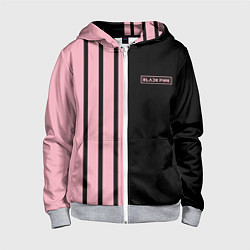 Толстовка на молнии детская BLACKPINK HALF BLACK-PINK MINI LOGO, цвет: 3D-меланж