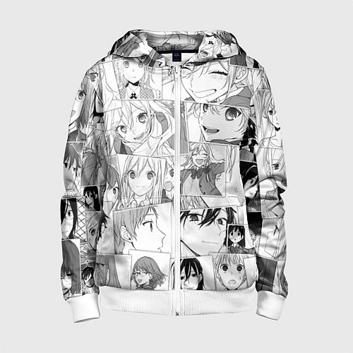 Детская толстовка на молнии Horimiya pattern / 3D-Белый – фото 1