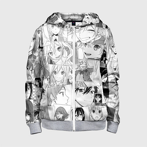 Детская толстовка на молнии Horimiya pattern / 3D-Меланж – фото 1