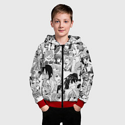 Толстовка на молнии детская Log Horizon pattern, цвет: 3D-красный — фото 2