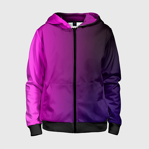 Детская толстовка на молнии VIOLET gradient / 3D-Черный – фото 1