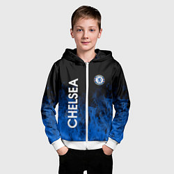 Толстовка на молнии детская Chelsea пламя, цвет: 3D-белый — фото 2