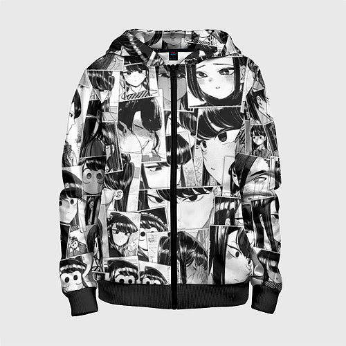 Детская толстовка на молнии Komi san pattern / 3D-Черный – фото 1