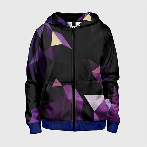 Детская толстовка на молнии Полигональная магия / 3D-Синий – фото 1