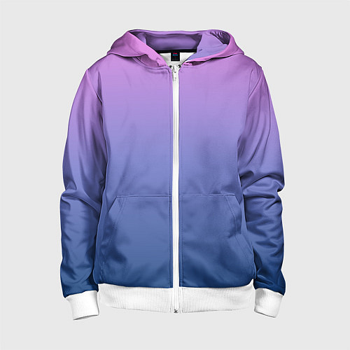 Детская толстовка на молнии PINK-BLUE GRADIENT ГРАДИЕНТ / 3D-Белый – фото 1