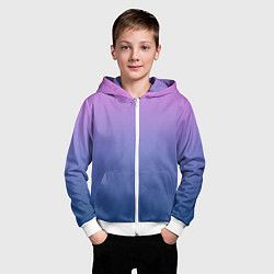 Толстовка на молнии детская PINK-BLUE GRADIENT ГРАДИЕНТ, цвет: 3D-белый — фото 2