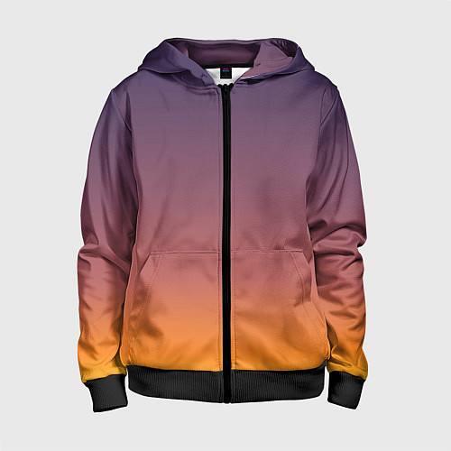 Детская толстовка на молнии Sunset Gradient / 3D-Черный – фото 1