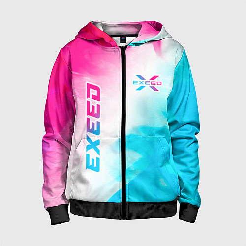 Детская толстовка на молнии Exeed Neon Gradient / 3D-Черный – фото 1