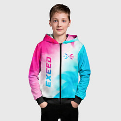 Толстовка на молнии детская Exeed Neon Gradient, цвет: 3D-черный — фото 2