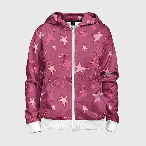 Детская толстовка на молнии Terracotta Star Pattern / 3D-Белый – фото 1