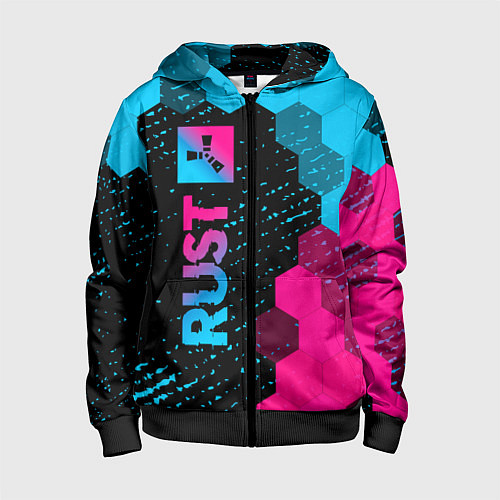 Детская толстовка на молнии Rust Neon Gradient / 3D-Черный – фото 1