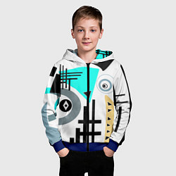 Толстовка на молнии детская Абстрактный современный дизайн, цвет: 3D-синий — фото 2