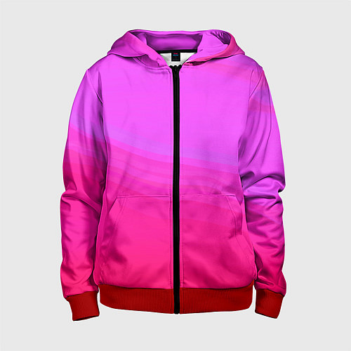 Детская толстовка на молнии Neon pink bright abstract background / 3D-Красный – фото 1