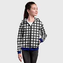 Толстовка на молнии детская Black and white trendy checkered pattern, цвет: 3D-синий — фото 2