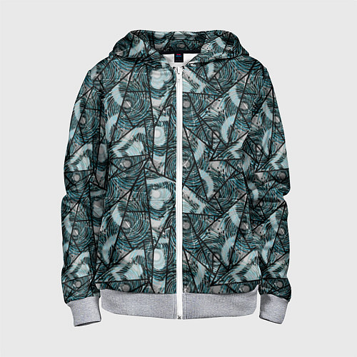 Детская толстовка на молнии Гранжевый абстрактный узор на темно сером фоне / 3D-Меланж – фото 1