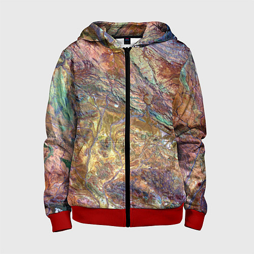 Детская толстовка на молнии Горная порода возраст которых превышает 3,6 миллиа / 3D-Красный – фото 1