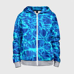 Толстовка на молнии детская Текстура поверхности воды, цвет: 3D-меланж