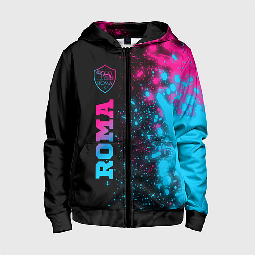 Детская толстовка на молнии Roma - neon gradient: по-вертикали / 3D-Черный – фото 1