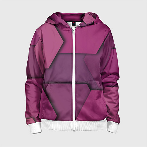 Детская толстовка на молнии Геометрические фигуры в движении / 3D-Белый – фото 1