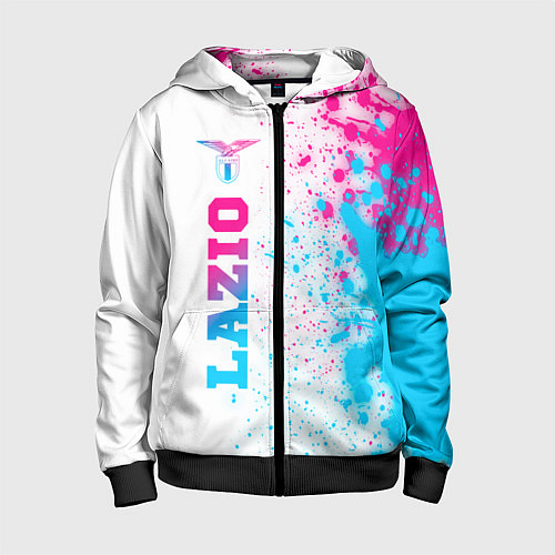 Детская толстовка на молнии Lazio neon gradient style: по-вертикали / 3D-Черный – фото 1