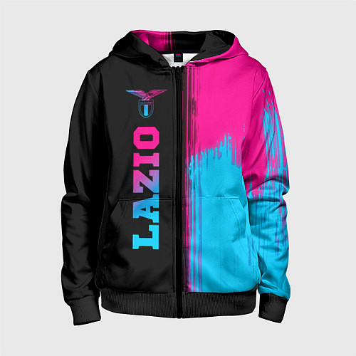 Детская толстовка на молнии Lazio - neon gradient: по-вертикали / 3D-Черный – фото 1