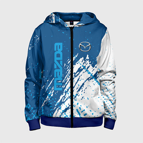 Детская толстовка на молнии Mazda - краска / 3D-Синий – фото 1