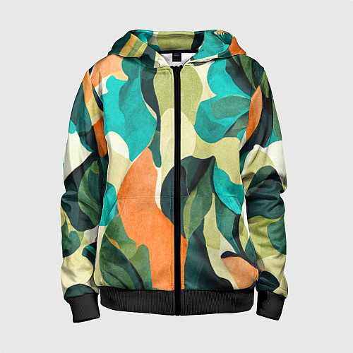 Детская толстовка на молнии Multicoloured camouflage / 3D-Черный – фото 1