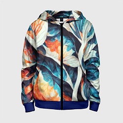 Детская толстовка на молнии Красочная листья - абстракция