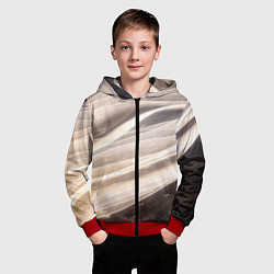 Толстовка на молнии детская Абстрактные волны и огни бесконечности, цвет: 3D-красный — фото 2