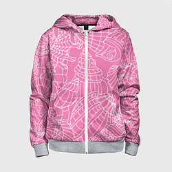 Детская толстовка на молнии Океанские ракушки - паттерн