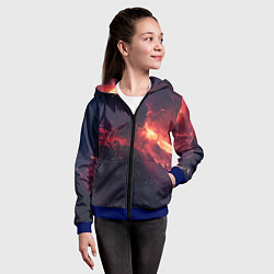 Толстовка на молнии детская Космическое пламя, цвет: 3D-синий — фото 2