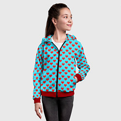 Толстовка на молнии детская Лайки и черточки, цвет: 3D-красный — фото 2