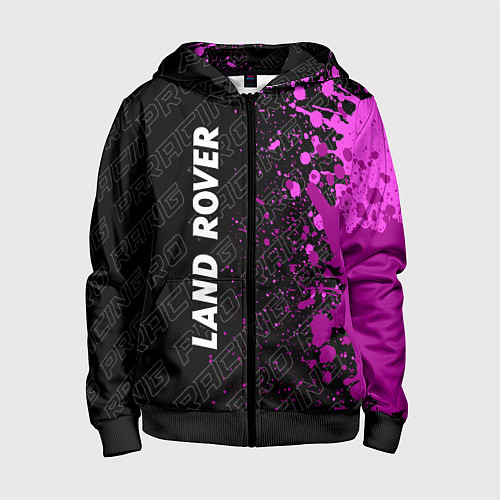 Детская толстовка на молнии Land Rover pro racing: по-вертикали / 3D-Черный – фото 1